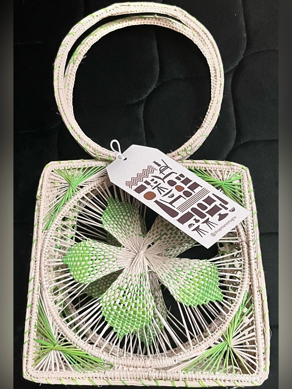 MANO MAGNA Handmade Artisan Mixed Cattleya Raffia Bag - Picture 2 of 7